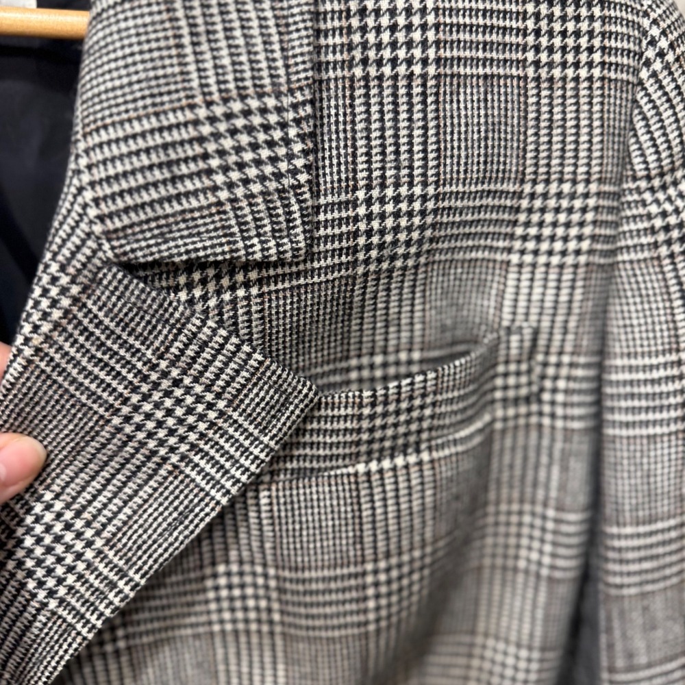 Valentino Miss V Vintage Blazer Glen Plaid Wool Italy Sz 12 Corporate Goth 90s - Picture 7 of 16